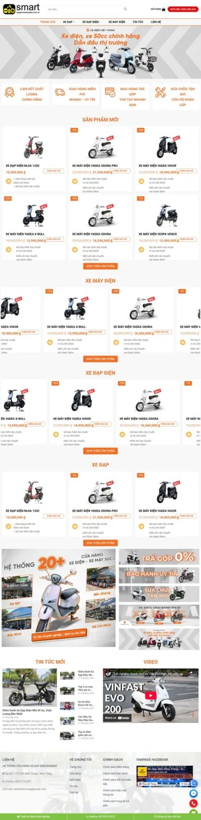 Theme wordpress bán xe điện