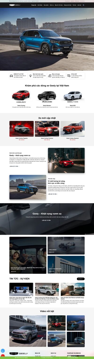 Theme wordpress bán xe geely