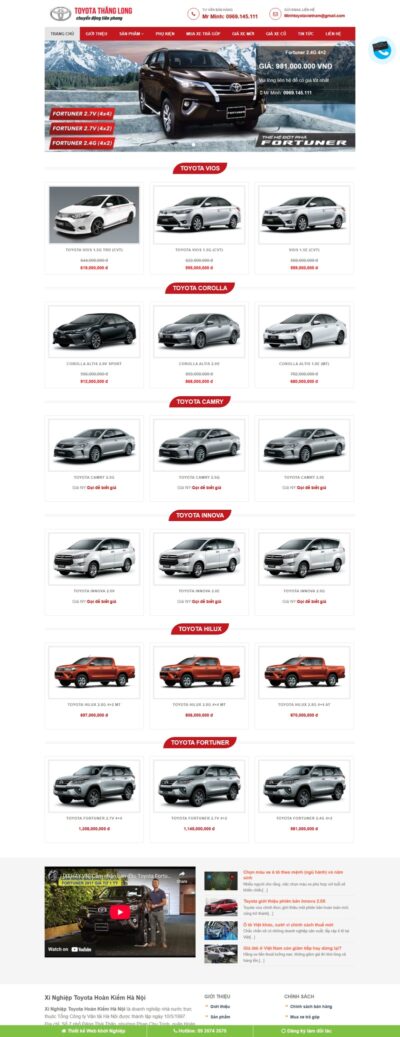 Theme wordpress bán xe hơi