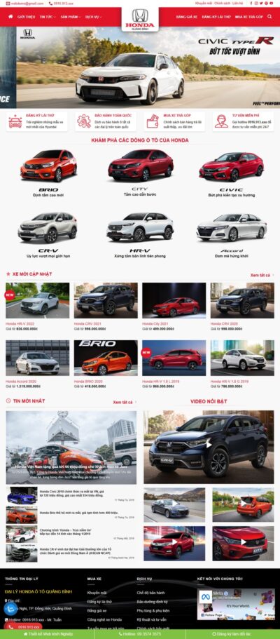 Theme wordpress bán xe honda 01