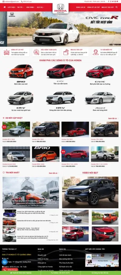 Theme wordpress bán xe honda 01