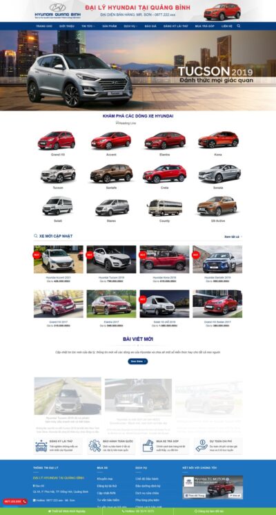Theme wordpress bán xe hyundai 01