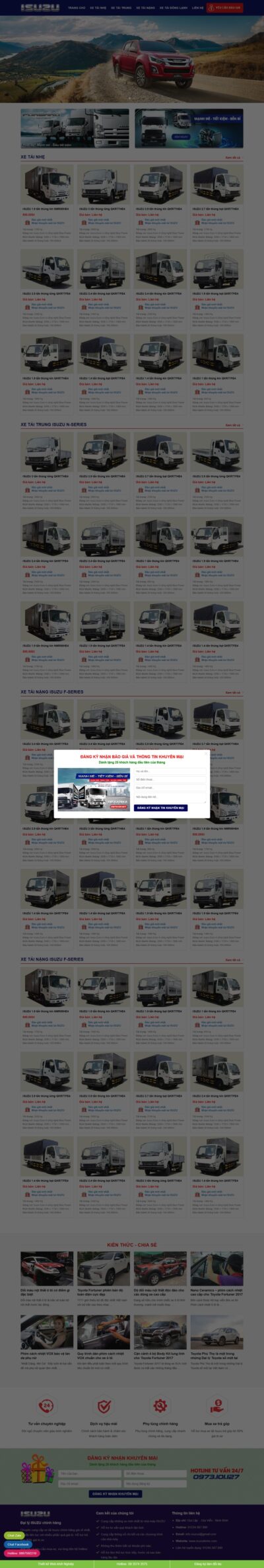 Theme wordpress bán xe Isuzu