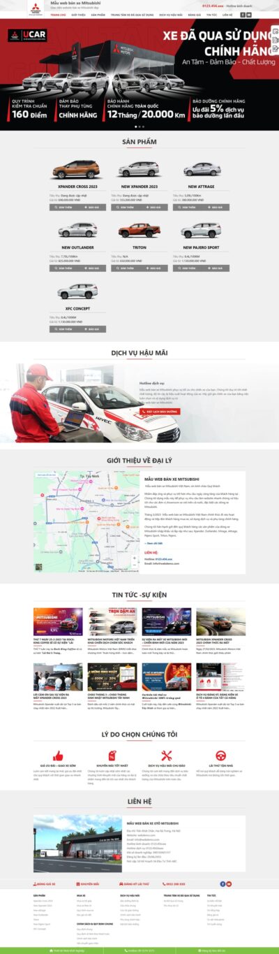 Theme wordpress bán xe mitsubishi 01