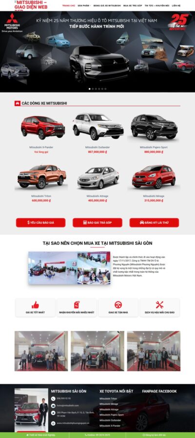 Theme wordpress bán xe mitsubishi