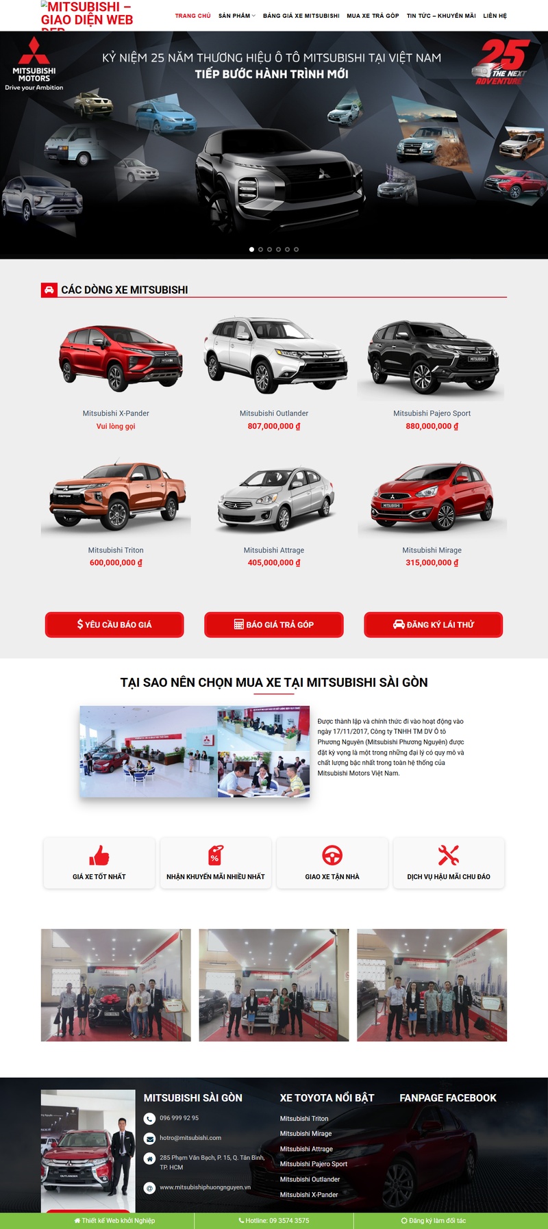 Theme wordpress bán xe mitsubishi