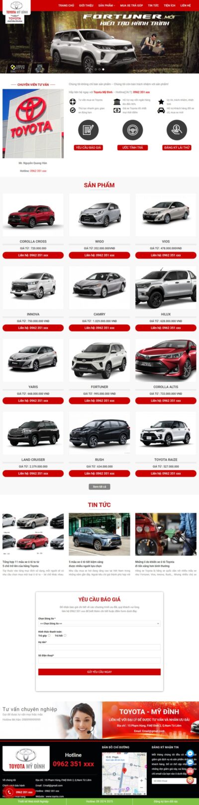 Theme wordpress bán xe toyota 03