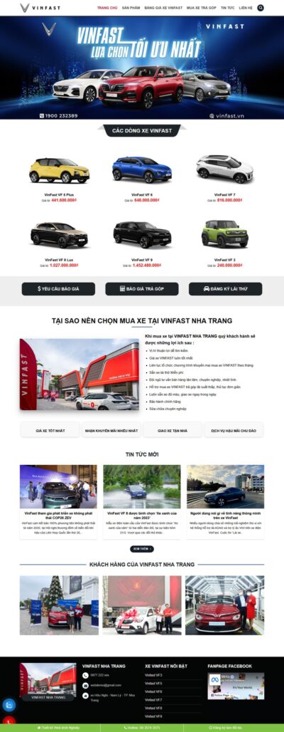 Theme wordpress bán xe vinfast