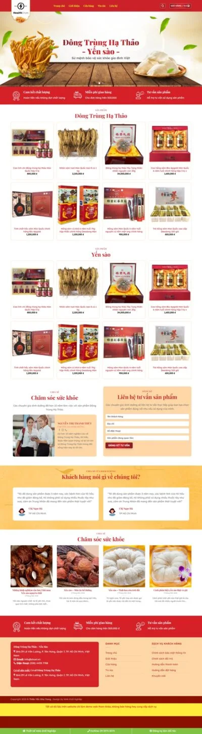 Theme wordpress bán yến sào 02