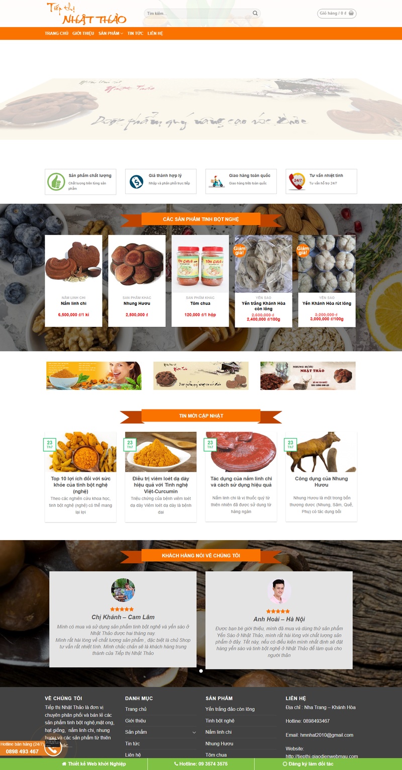 Theme wordpress bán yến sào