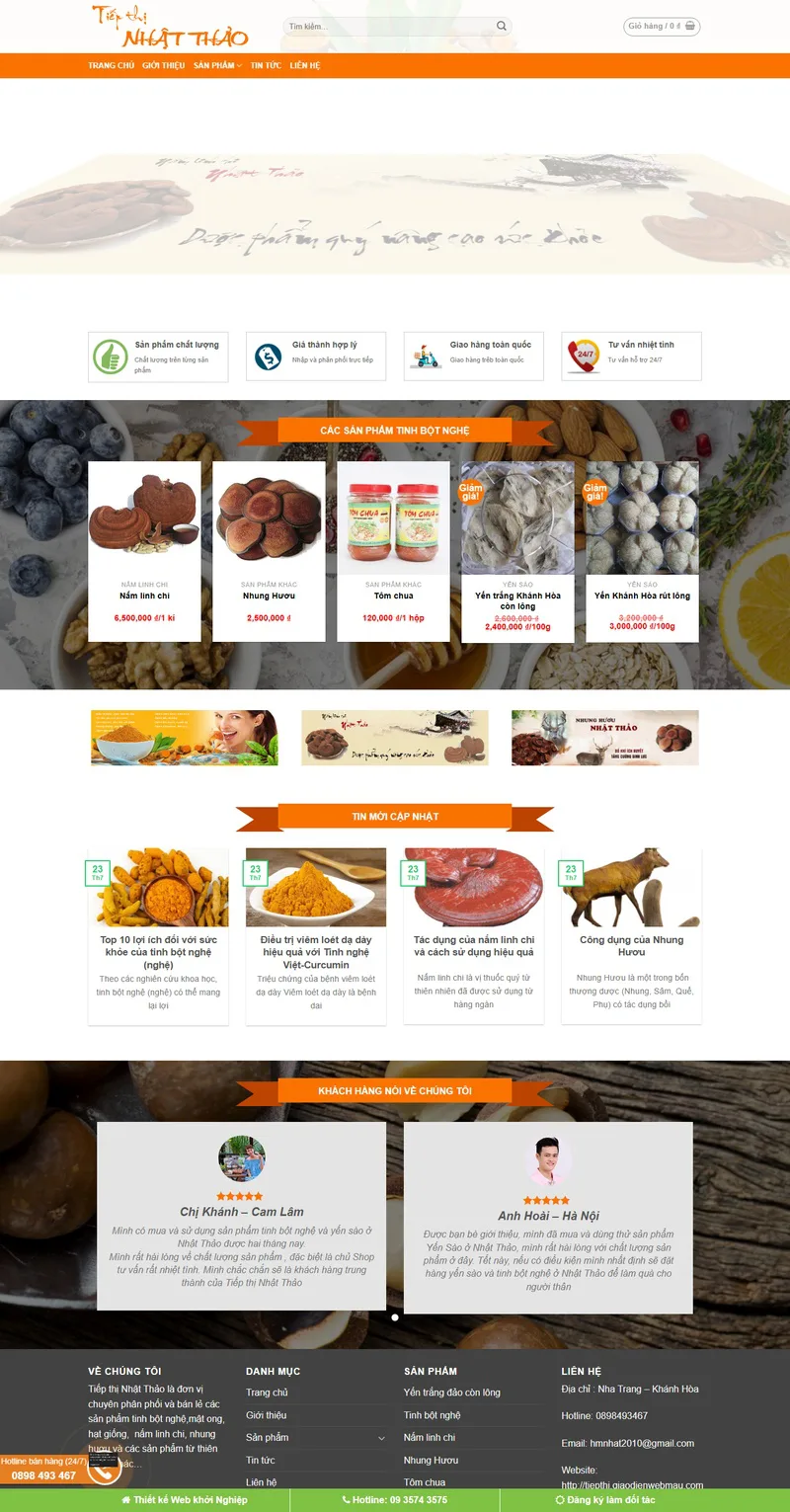 Theme wordpress bán yến sào
