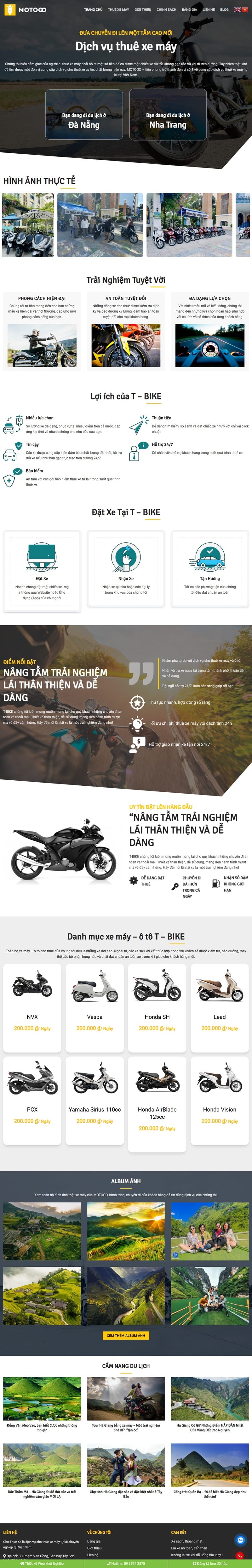 Theme wordpress cho thuê xe máy 01
