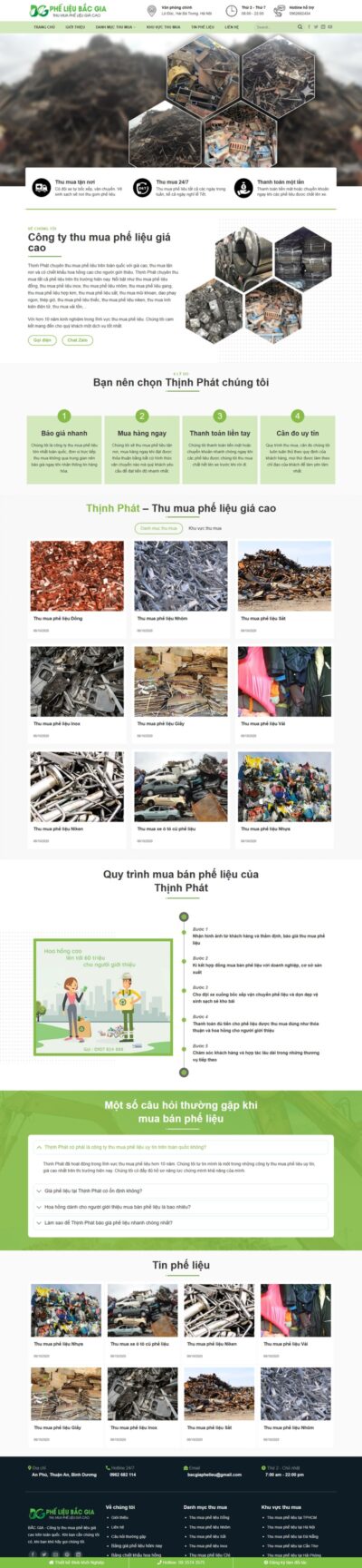 Theme wordpress cơ sở bán phế liệu