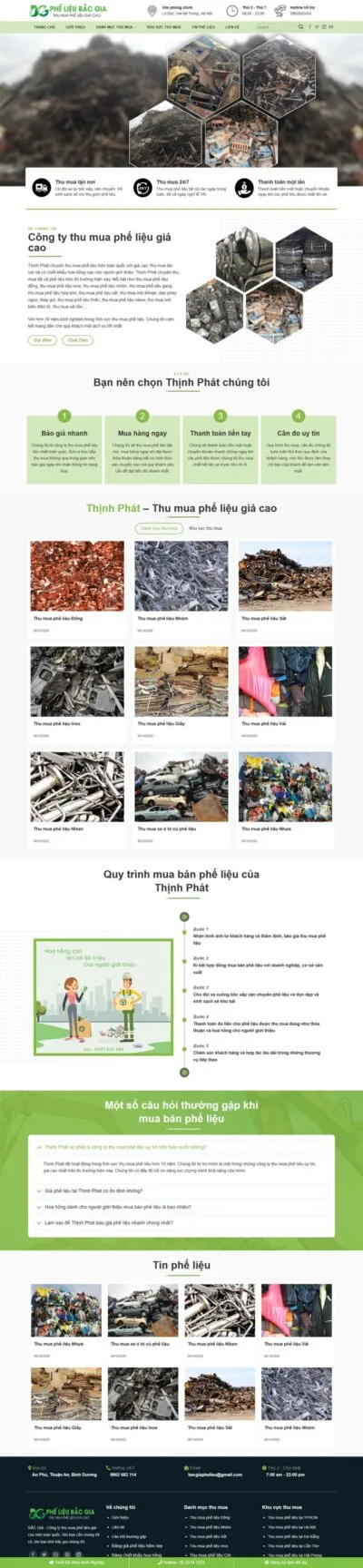 Theme wordpress cơ sở bán phế liệu