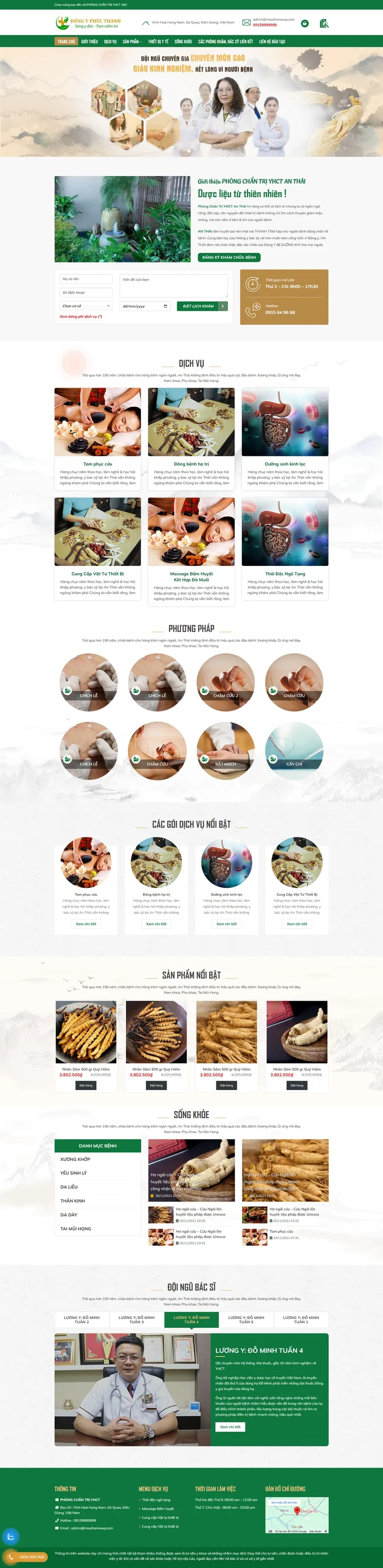 Theme wordpress cơ sở đông y , y học cổ truyền, thuốc dân tộc