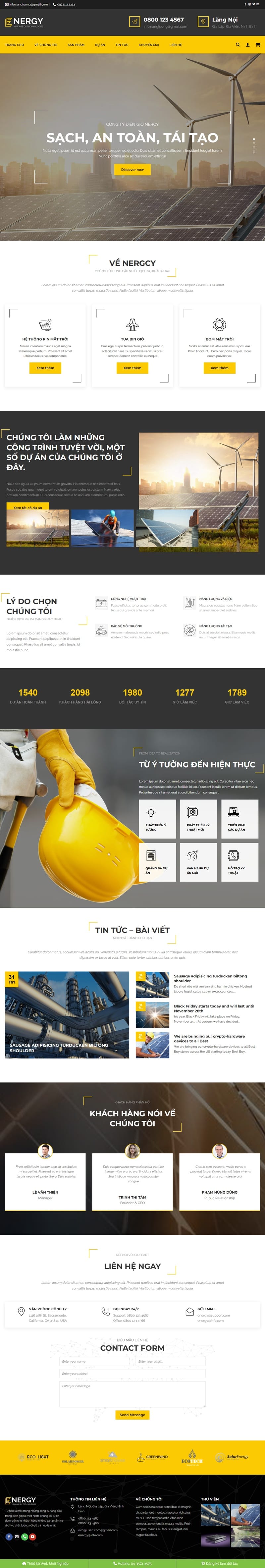 Theme wordpress công ty điện mặt trời