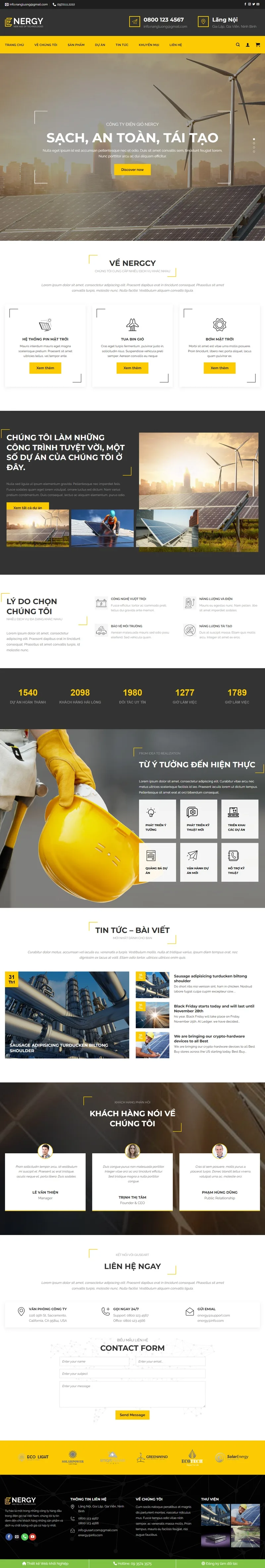 Theme wordpress công ty điện mặt trời