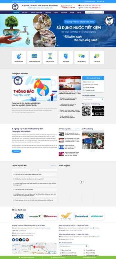 Theme wordpress công ty, xí nghiệp cấp thoát nước