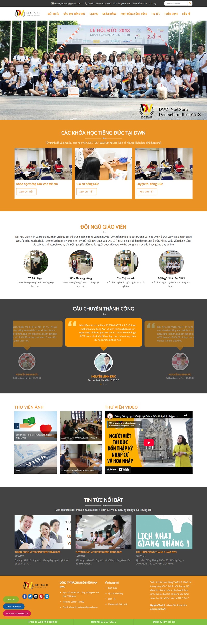 Theme wordpress đào tạo tiếng Đức