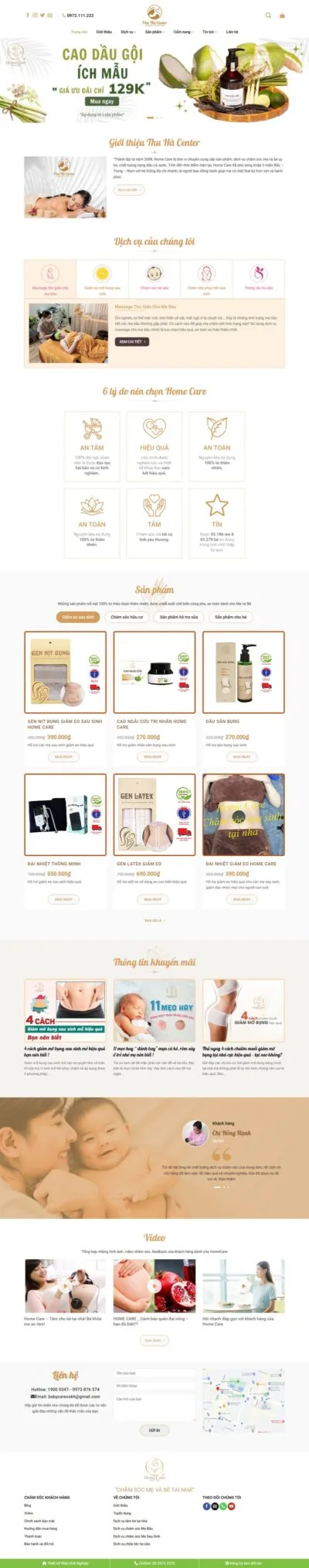 Theme wordpress dịch vụ BabyCare