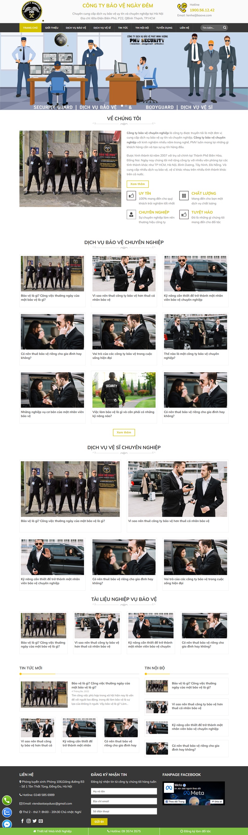 Theme wordpress dịch vụ bảo vệ 01