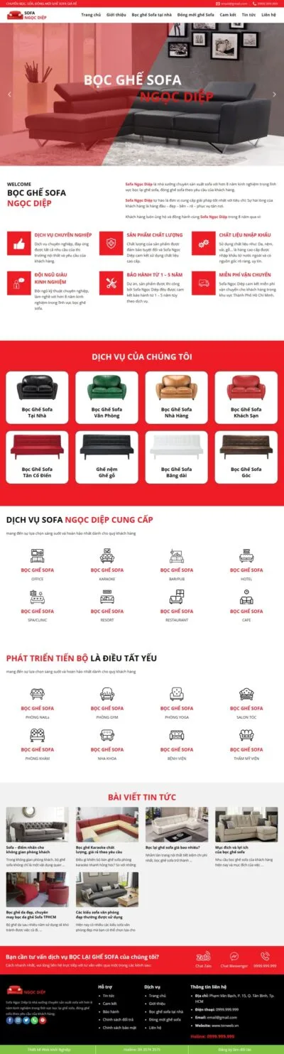 Theme wordpress dịch vụ bọc ghế nệm, salon