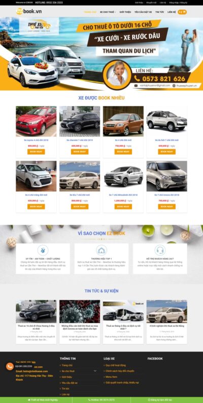 Theme wordpress dịch vụ cho thuê xe 01