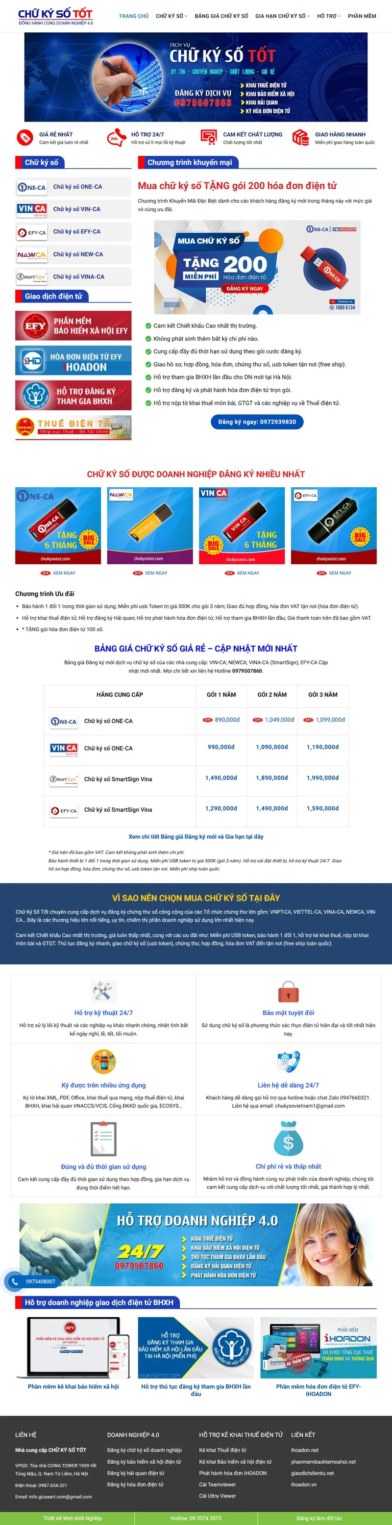 Theme wordpress dịch vụ chữ ký số