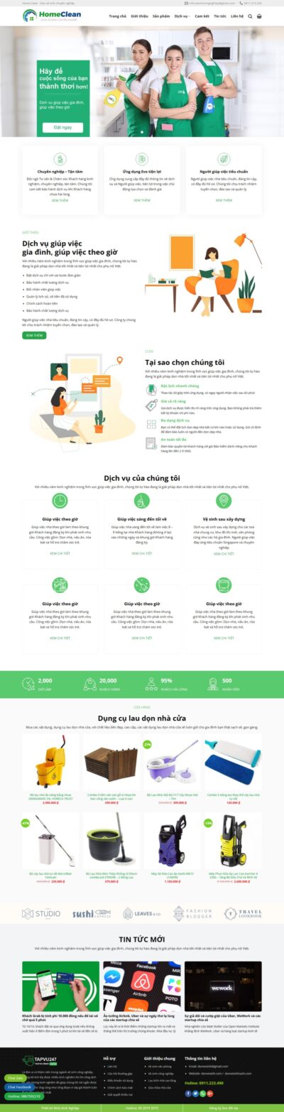Theme Wordpress dịch vụ dọn nhà