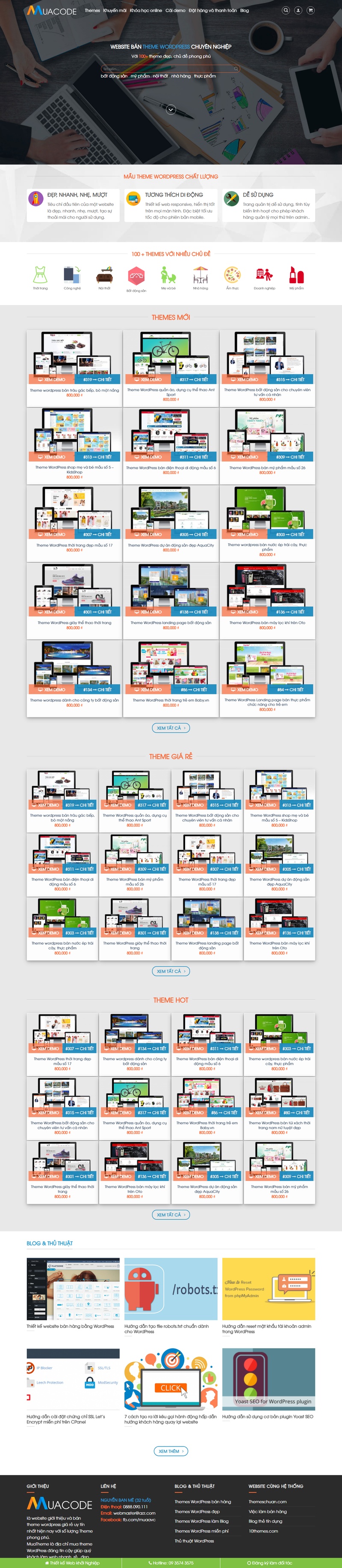 Theme wordpress dịch vụ mua bán code