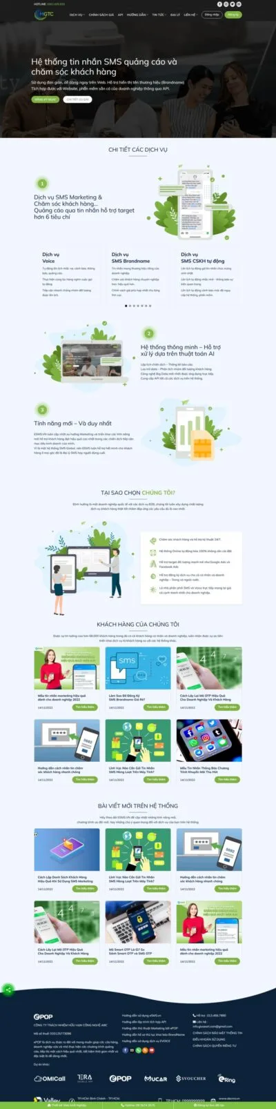 Theme wordpress dịch vụ nhắn tin SMS