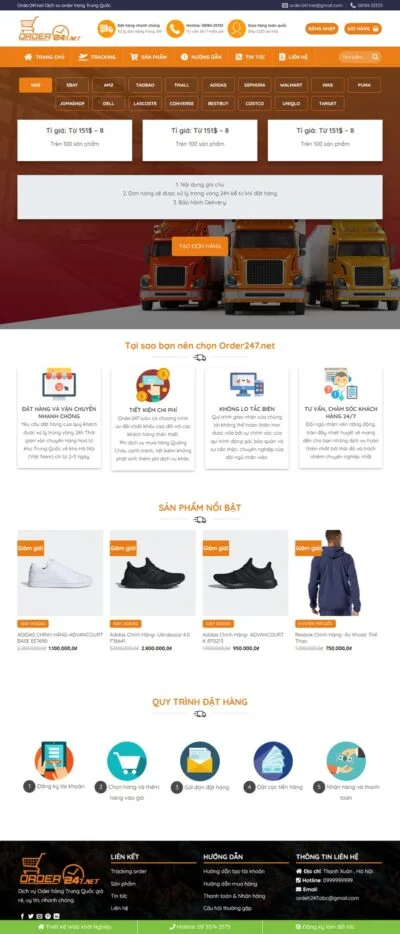 Theme wordpress dịch vụ order hàng Trung Quốc, chuyển hàng quốc tế