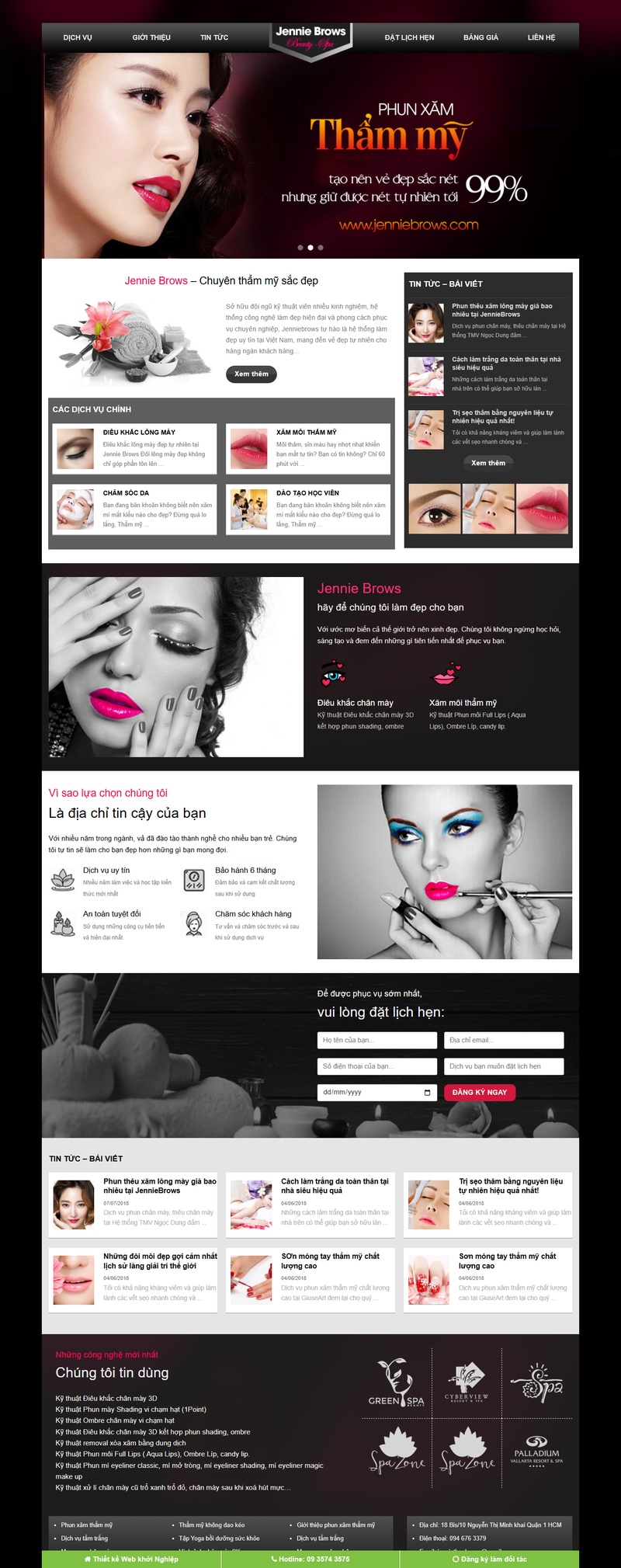 Theme wordpress dịch vụ phun xăm