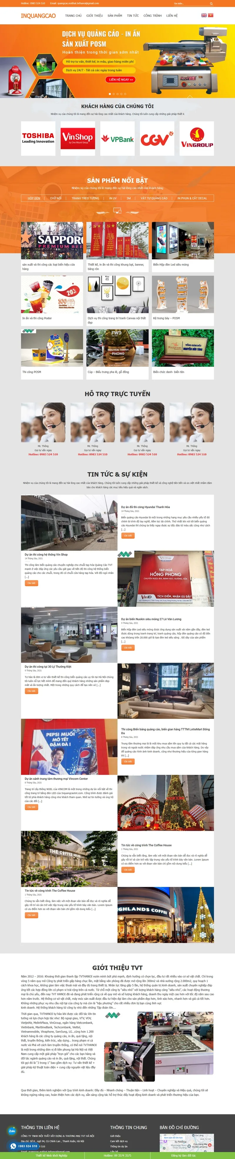 Theme wordpress dịch vụ quảng cáo, biển quảng cáo