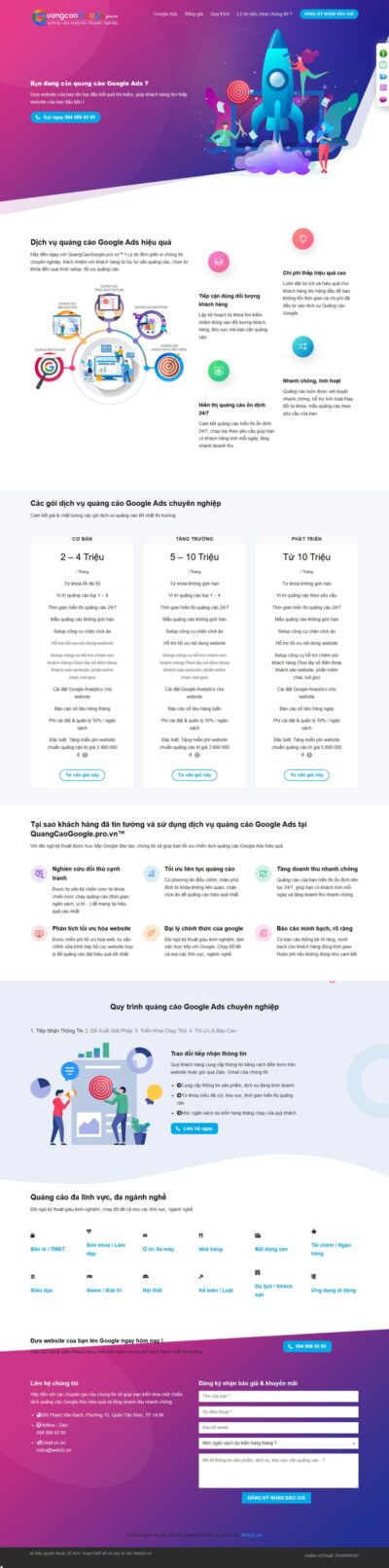 Theme wordpress dịch vụ quảng cáo Google Ads
