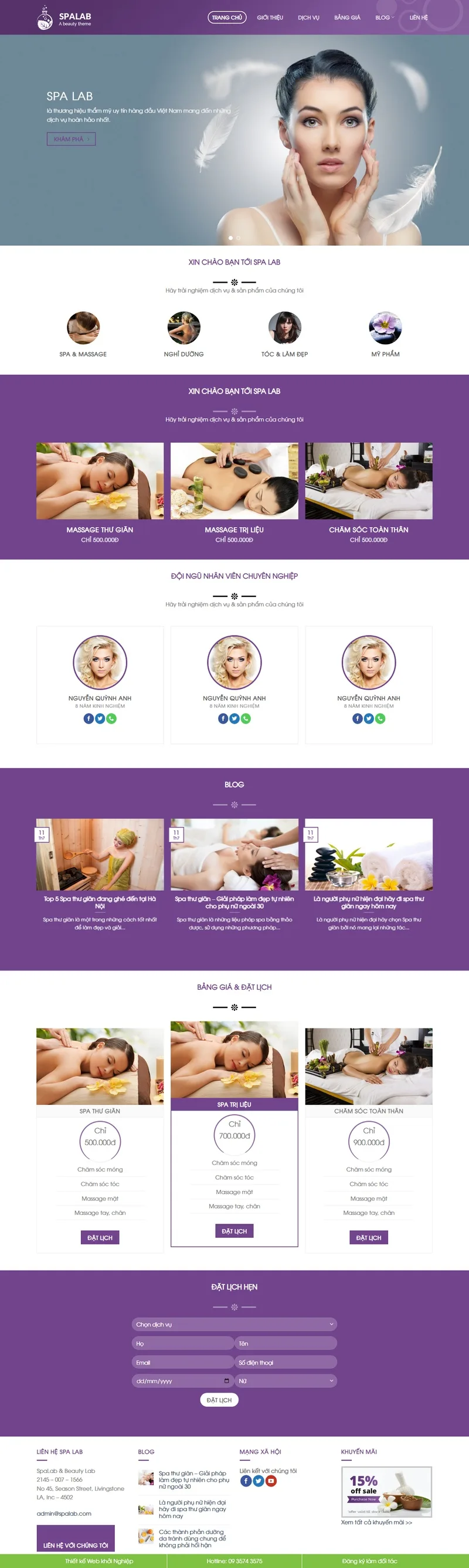 Theme wordpress dịch vụ spa 04