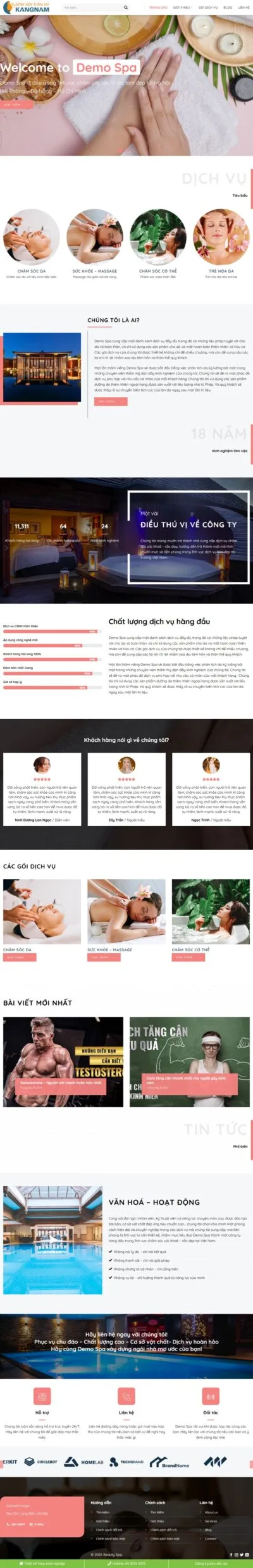 Theme wordpress dịch vụ spa 07