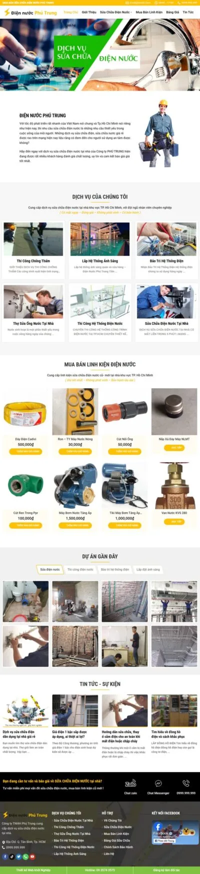 Theme wordpress dịch vụ sửa chữa điện nước