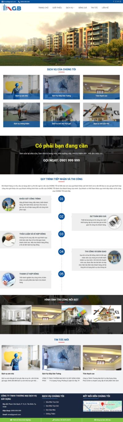 Theme wordpress dịch vụ sửa chữa nhà, cải tạo nhà