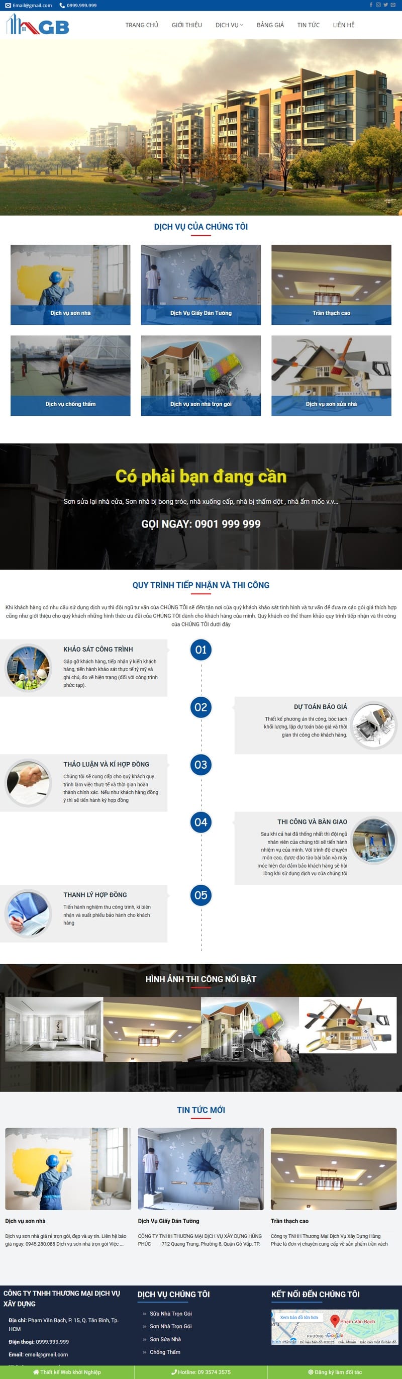 Theme wordpress dịch vụ sửa chữa nhà, cải tạo nhà