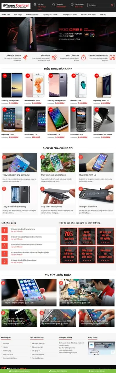 Theme wordpress dịch vụ sửa điện thoại 02