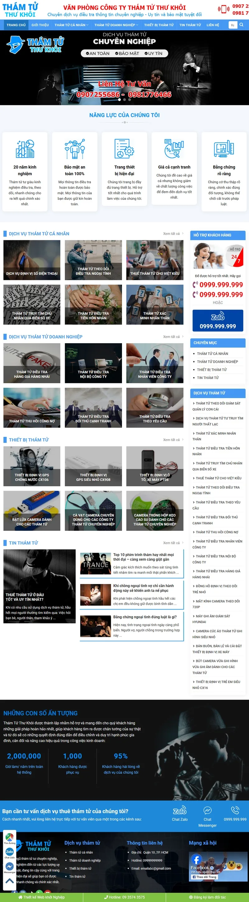 Theme wordpress dịch vụ thám tử