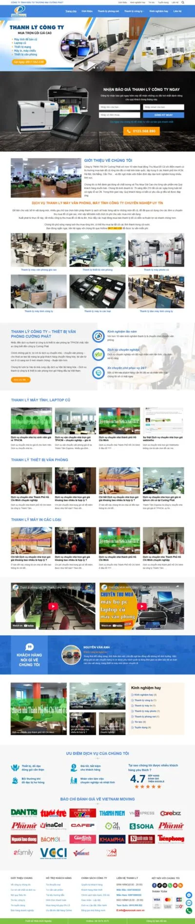 Theme wordpress dịch vụ thanh lý 03