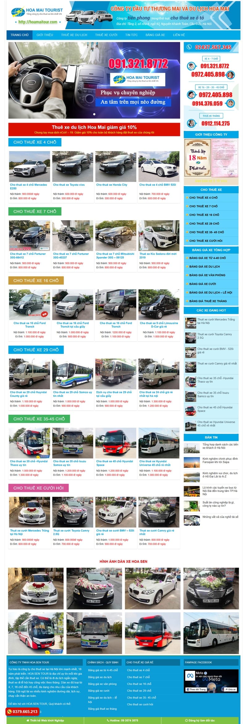 Theme wordpress dịch vụ thuê xe 02