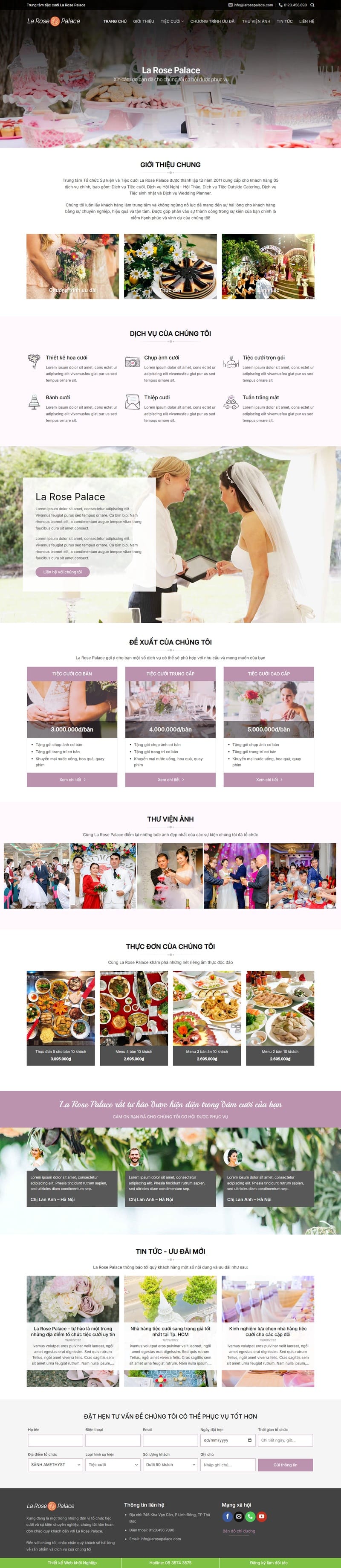 Theme wordpress dịch vụ tiệc cưới