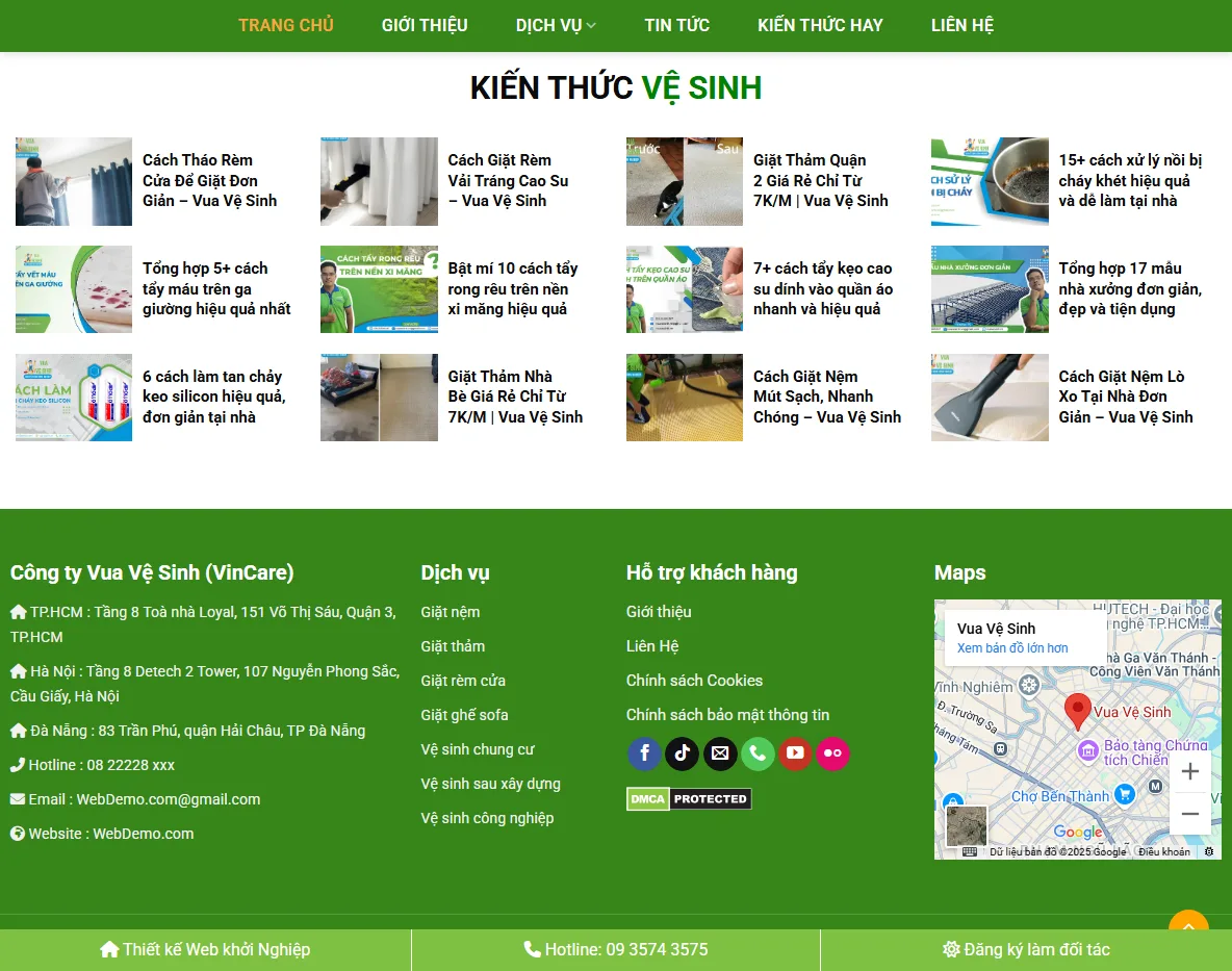 Demo Theme WordPress dịch vụ vệ sinh công nghiệp 01