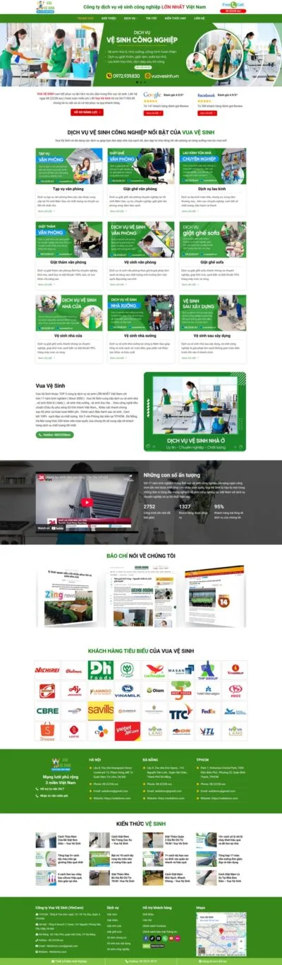 Theme wordpress dịch vụ vệ sinh công nghiệp 01