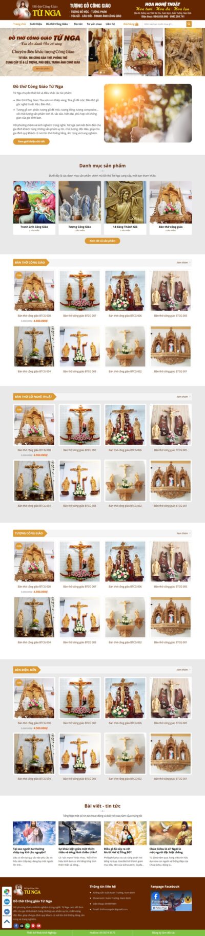 Theme wordpress đồ thờ công giáo