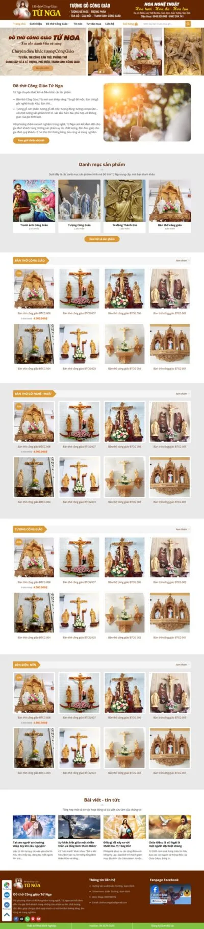 Theme wordpress đồ thờ công giáo