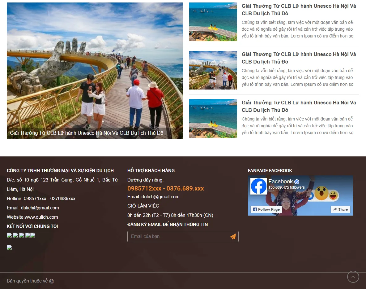 Giao diện quản trị Theme WordPress du lịch 21